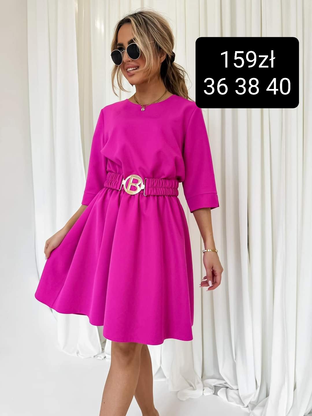 Sukienka fuksja r. 36 38 40 - obrazek 4