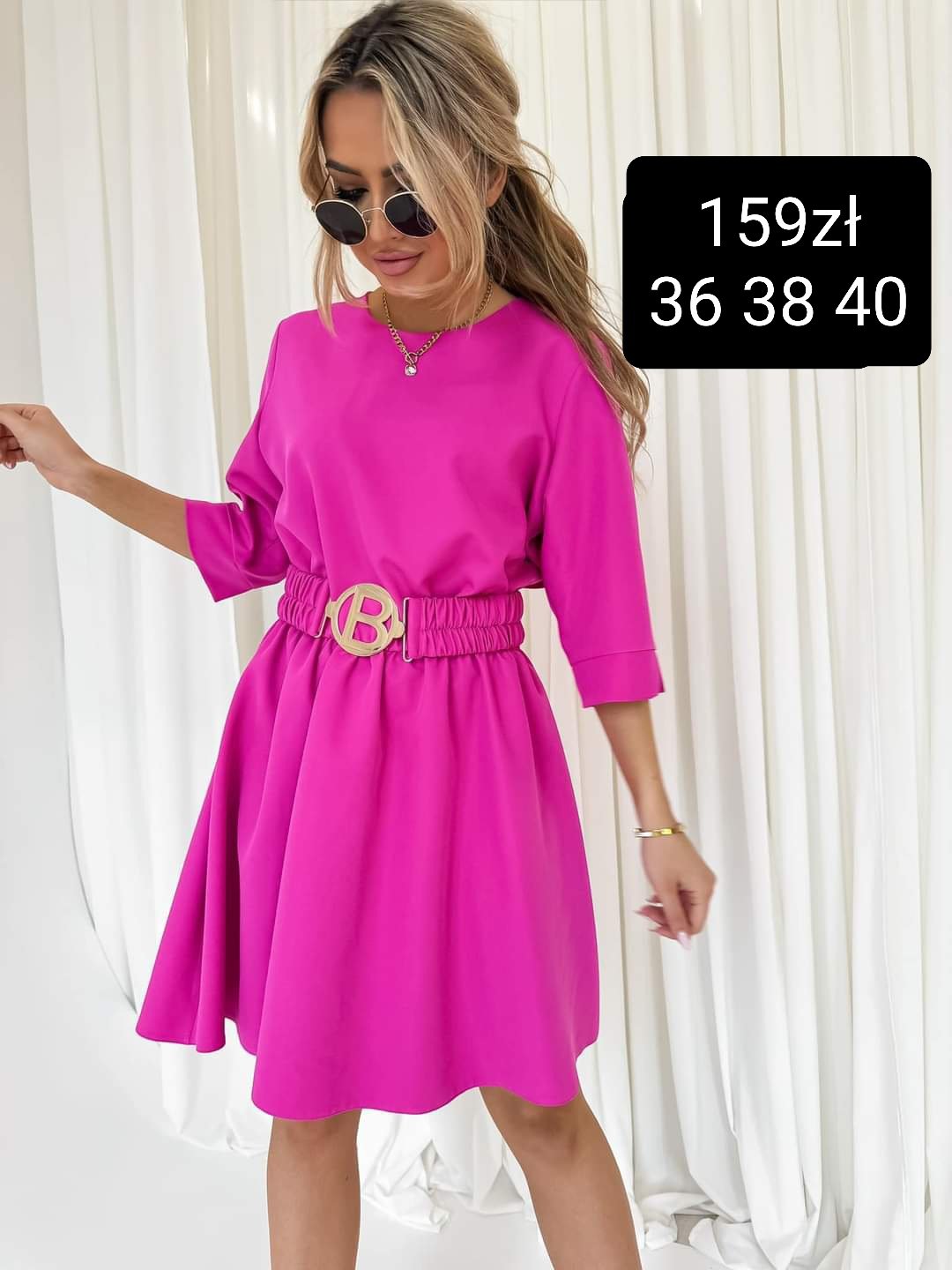 Sukienka fuksja r. 36 38 40 - obrazek 5