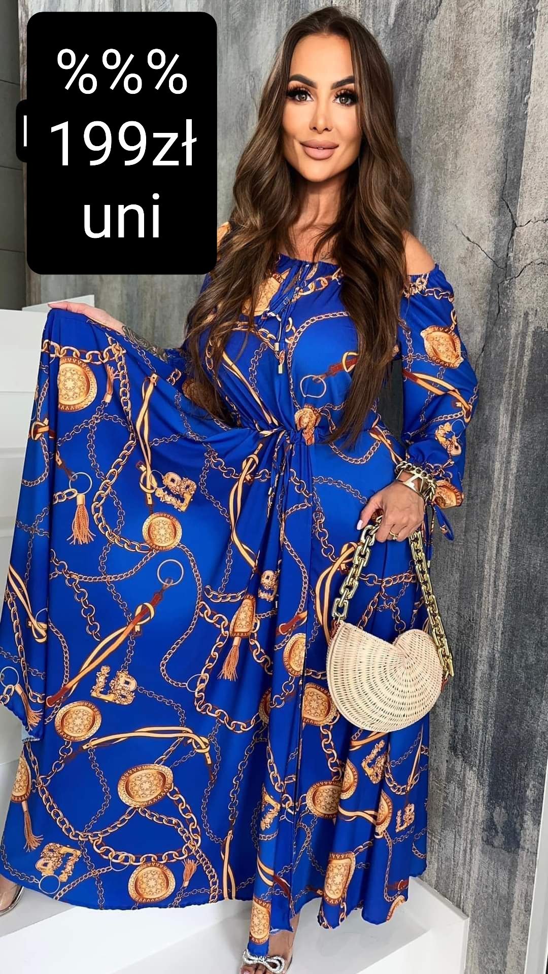 Sukienka Maxi O'La Bianca Niebieska