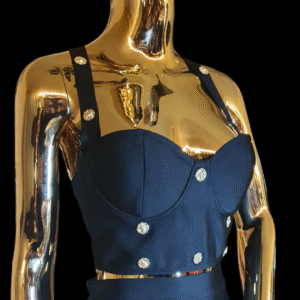 Top bandage czarny + złoto r.S