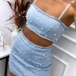 Komplet jeans kamienie r. Xs S M L